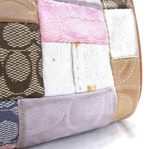 Coach Multicolor Canvas Leather Patchwork Pouch in Good Condition