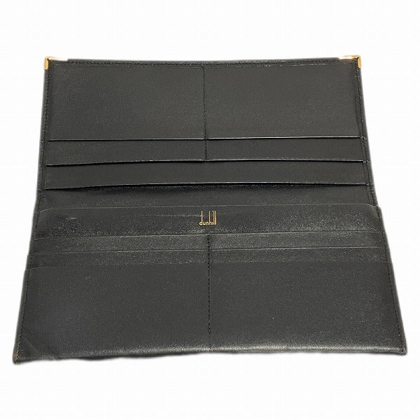 Dunhill Black Leather Bifold Long Wallet in Great Condition