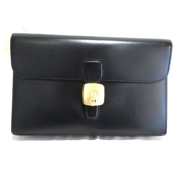 Dunhill Black Leather Clutch Bag in Fair Condition