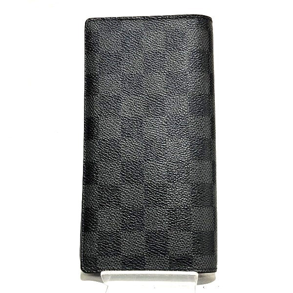 Louis Vuitton Damier Graphite Portefeuille Brazza Long Wallet N62665 in Good Condition