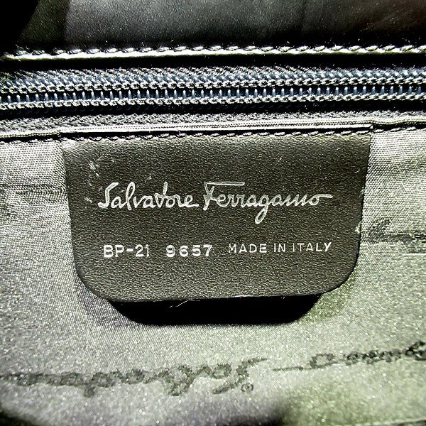 Salvatore Ferragamo Leather Black Tote Bag in Good Condition