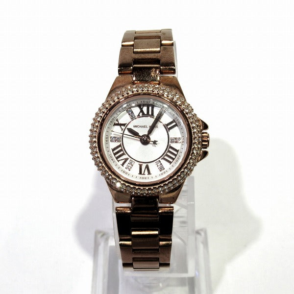 Michael Kors MK-3253 Stainless Steel Quartz Rhinestone Ladies Watch in Good Condition