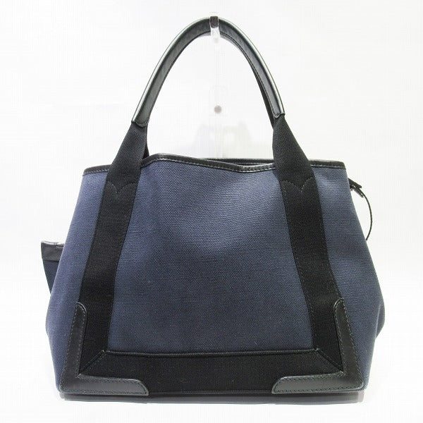 Balenciaga Canvas Leather Navy Cabas Tote Bag 339933 in Good Condition