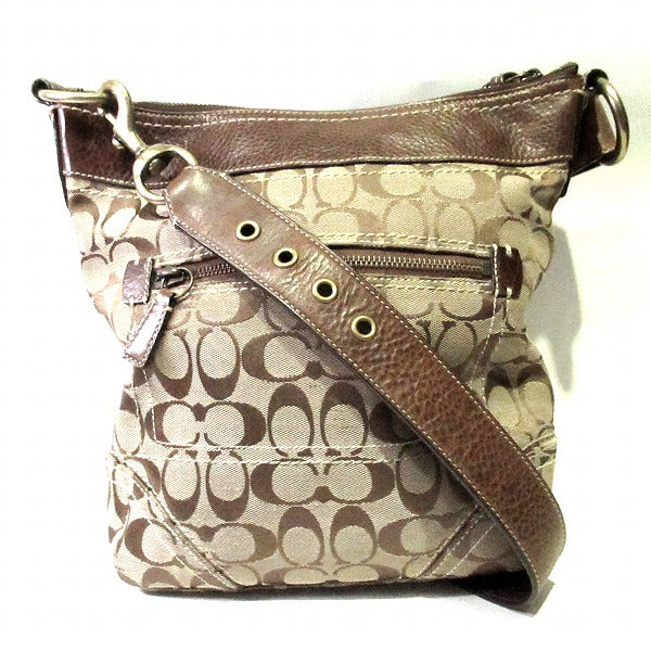 Coach Signature Canvas Leather Shoulder Bag F10403