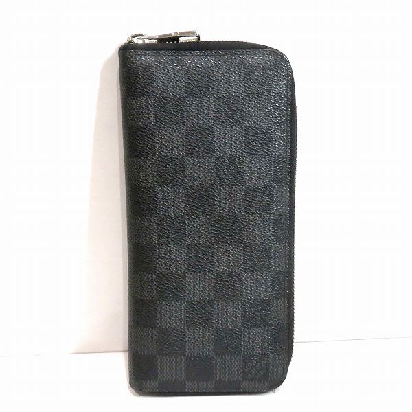 Louis Vuitton Damier Graphite Zippy Wallet Vertical N63095 in Fair Condition