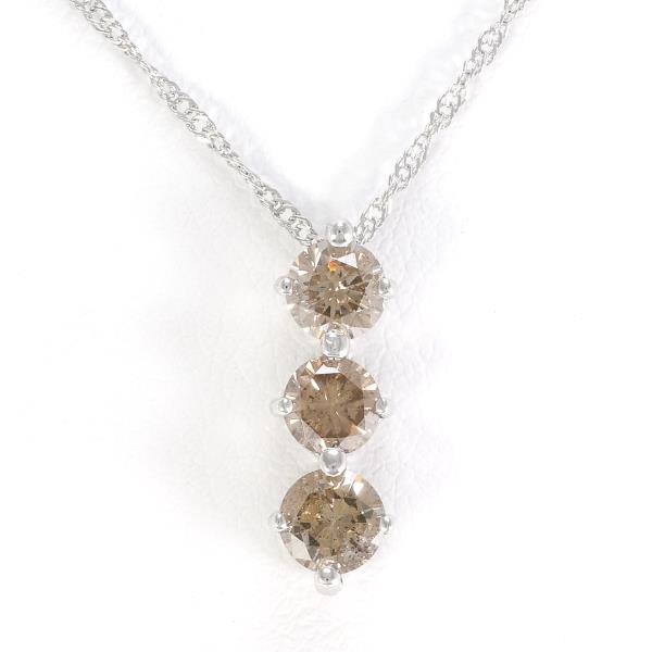 K18 White Gold Brown Diamond Necklace in Pristine Condition