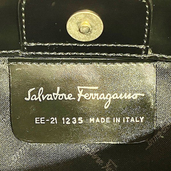 Salvatore Ferragamo Gancini Embossed Leather Mini Handbag in Good Condition