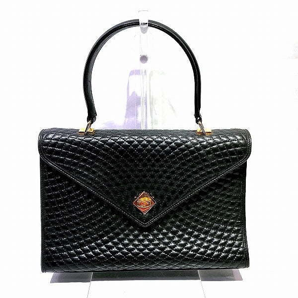 Bally Quilted Leather Turn Lock Handbag in Good Condition