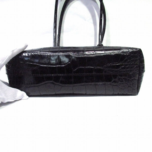 Furla Croc-Embossed Leather Tote Handbag in Good Condition