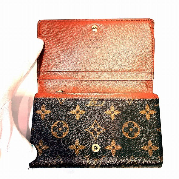 Louis Vuitton Monogram Portomone Bie Tresor Wallet M61730 in Fair Condition