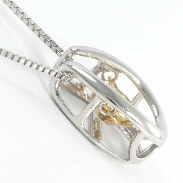 PT900 Platinum K18 Yellow Gold PT850 Necklace with Yellow Sapphire in Excellent Condition