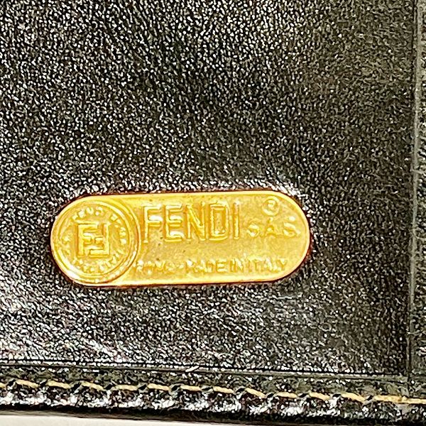 Fendi Zucca Pattern Canvas Leather Bifold Wallet in Good Condition