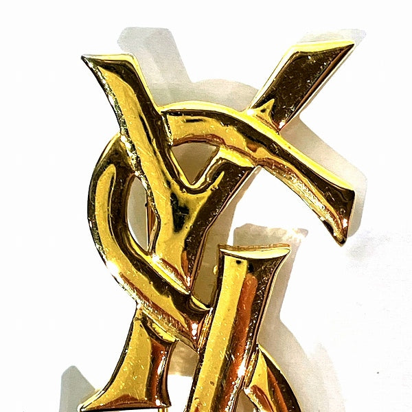 Yves Saint Laurent YSL Logo Brooch 5.5cm×3.5cm in Good Condition