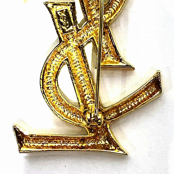 Yves Saint Laurent YSL Logo Brooch 5.5cm×3.5cm in Good Condition