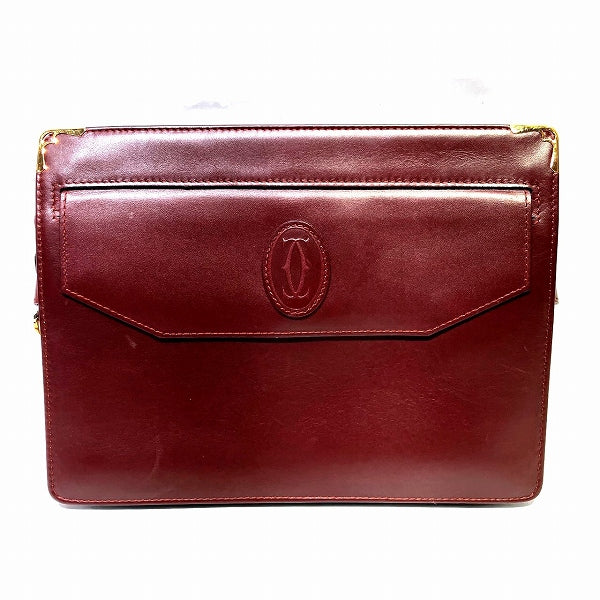 Cartier Must Line Leather Clutch Bag in Fair Condition