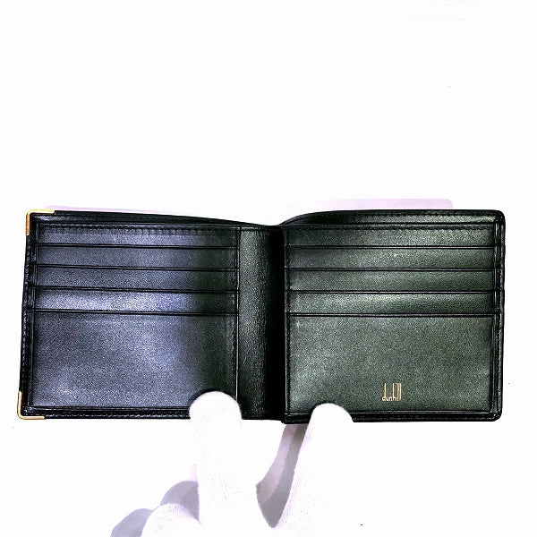 Dunhill Black Leather Bifold Wallet in Good Condition