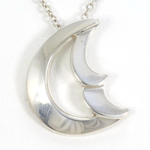 Tiffany & Co Crescent Moon Silver Necklace in Pristine Condition