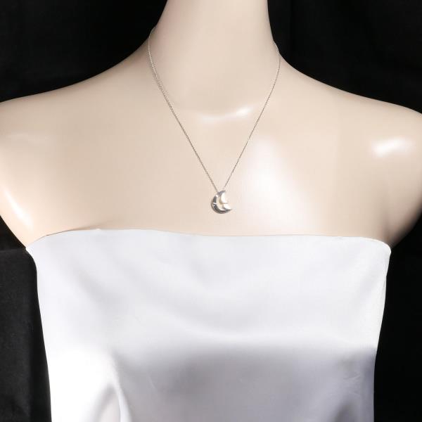 Tiffany & Co Crescent Moon Silver Necklace in Pristine Condition