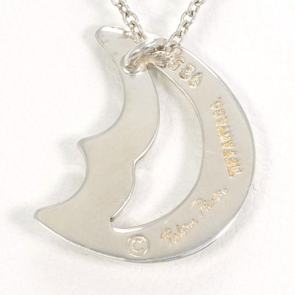 Tiffany & Co Crescent Moon Silver Necklace in Pristine Condition