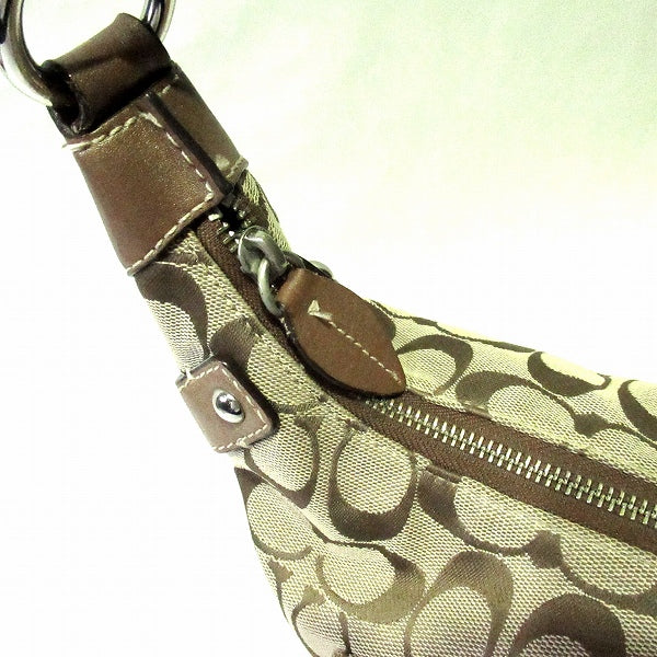 Coach Signature Canvas Leather Shoulder Bag F14690 in Good Condition