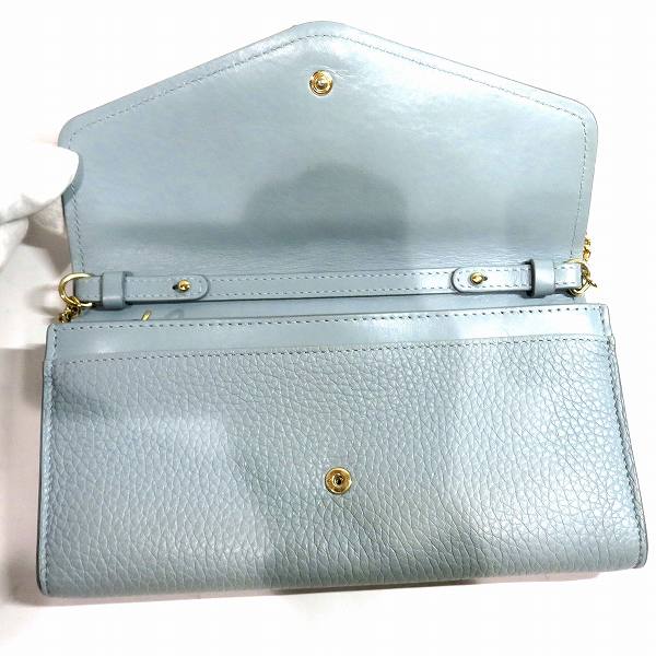 Chloe Leather Chain Wallet Light Green