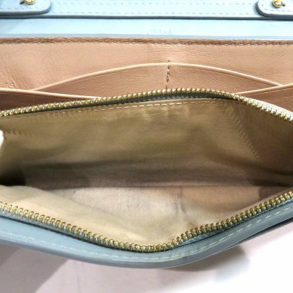 Chloe Leather Chain Wallet Light Green