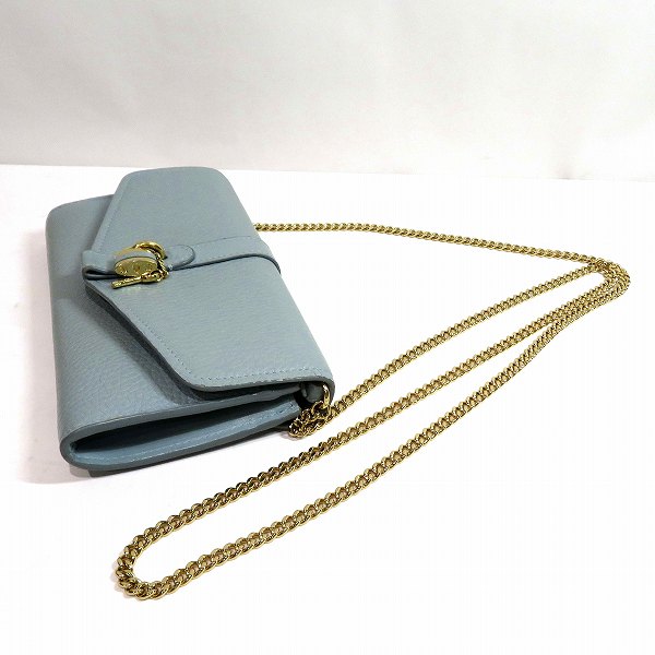 Chloe Leather Chain Wallet Light Green