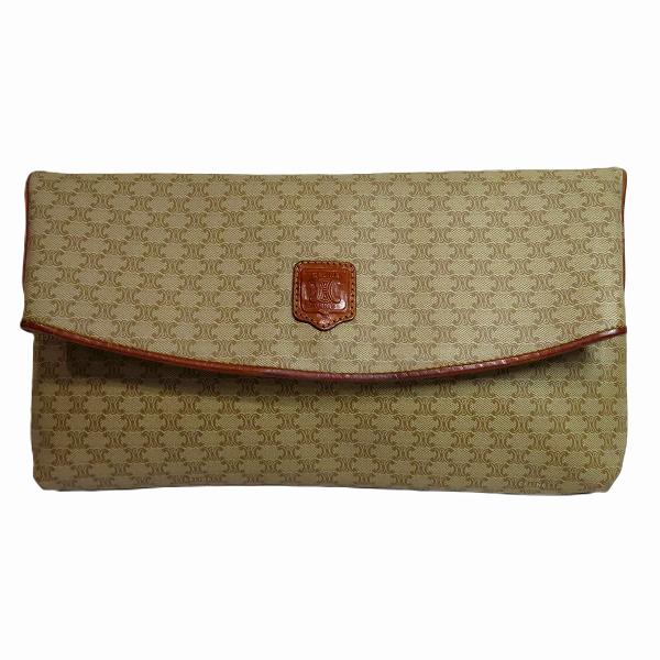 Celine Macadam Pattern PVC Leather Clutch Bag in Good Condition