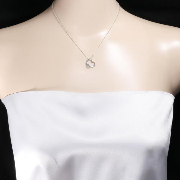 Tiffany & Co Open Heart Silver Necklace in Pristine Condition