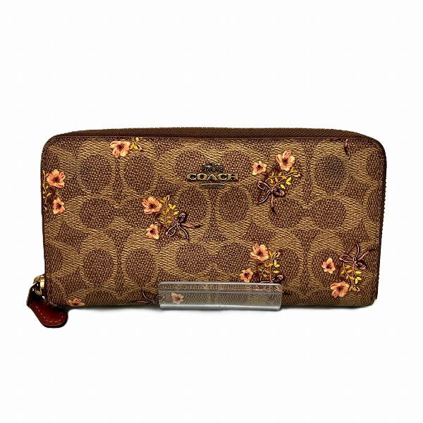 Coach Signature Floral Zip Wallet 67245