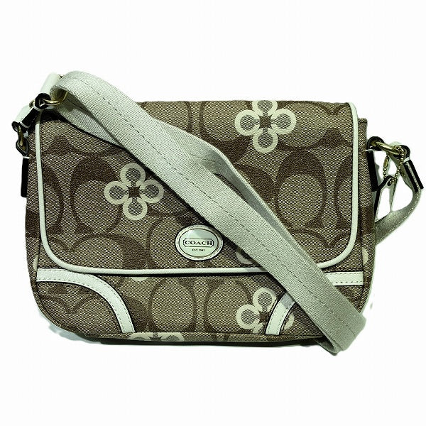 Coach Signature Clover Shoulder Bag F48364 in Good Condition