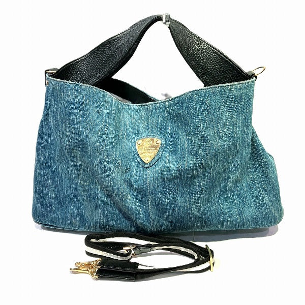 ATAO Elvy Denim 2WAY Handbag Shoulder Bag in Good Condition