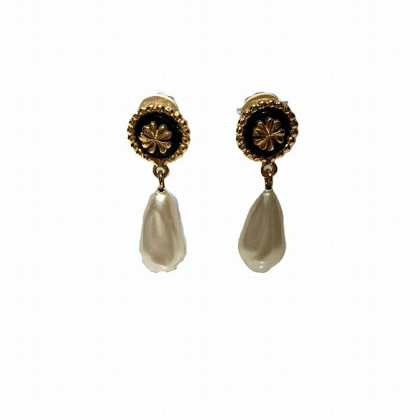 Chanel Clover Faux Pearl Earrings