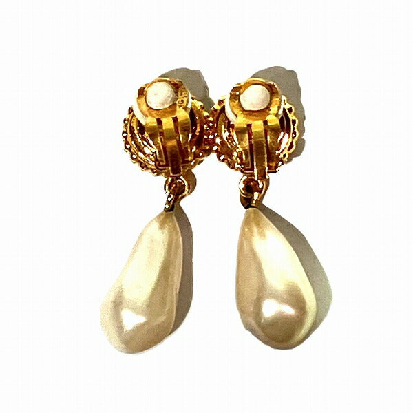 Chanel Clover Faux Pearl Earrings