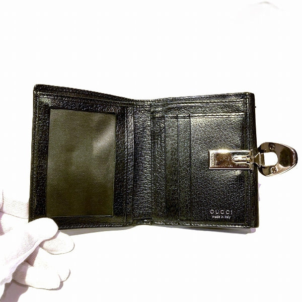 Gucci Leather Bifold Wallet Black in Fair Condition