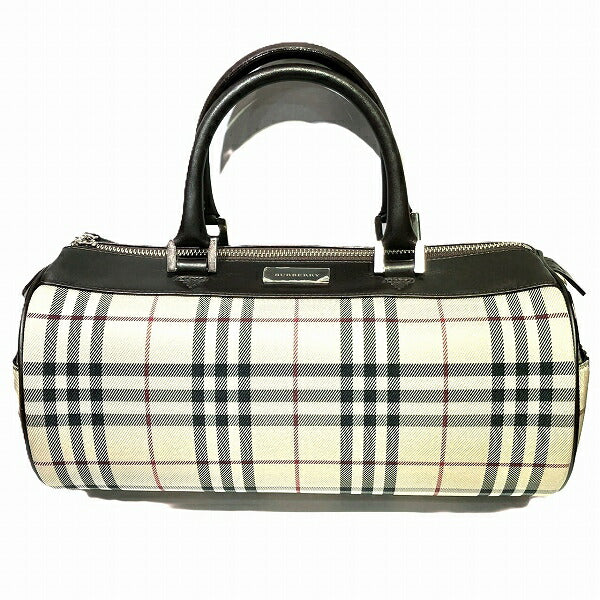 Burberry Nova Check Canvas Leather Handbag