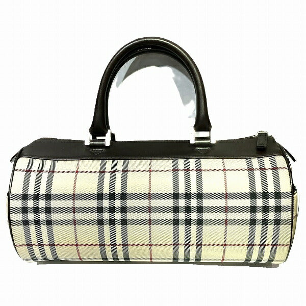 Burberry Nova Check Canvas Leather Handbag