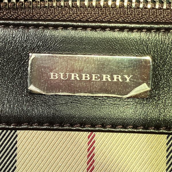 Burberry Nova Check Canvas Leather Handbag