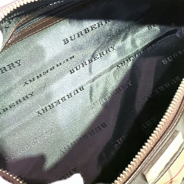 Burberry Nova Check Canvas Leather Handbag