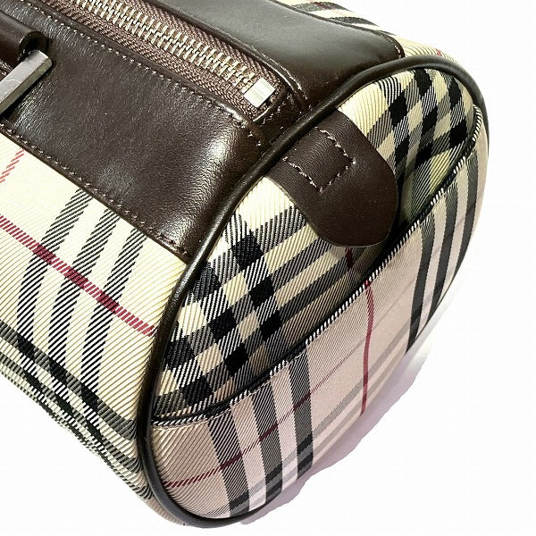 Burberry Nova Check Canvas Leather Handbag