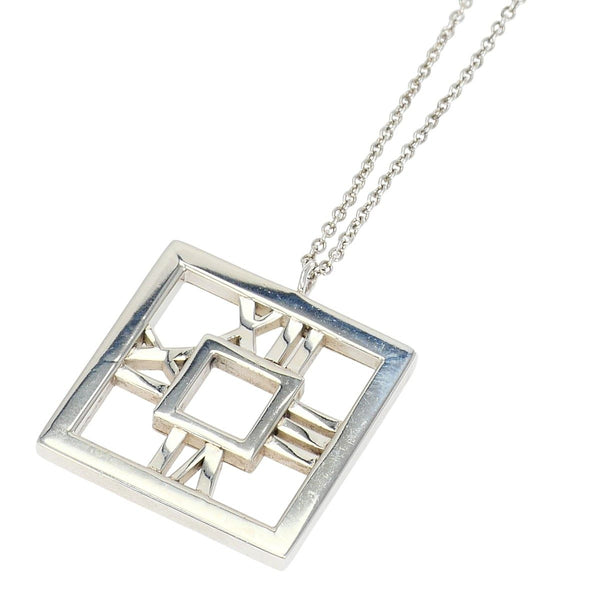 Tiffany&Co. Atlas Open Square Silver Necklace