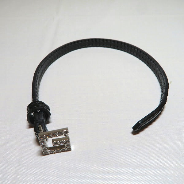 Gucci Crystal Square G Patent Leather Bracelet in Good Condition