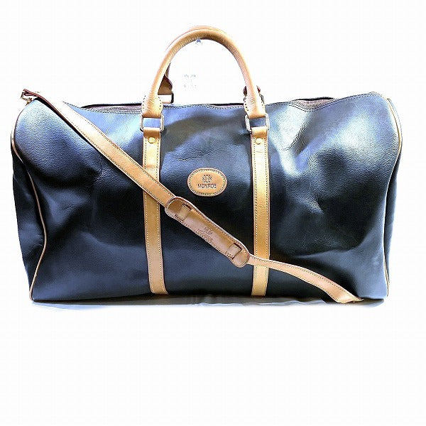 Monroe Boston Bag Dark Gray Brown Faux Leather Travel Bag