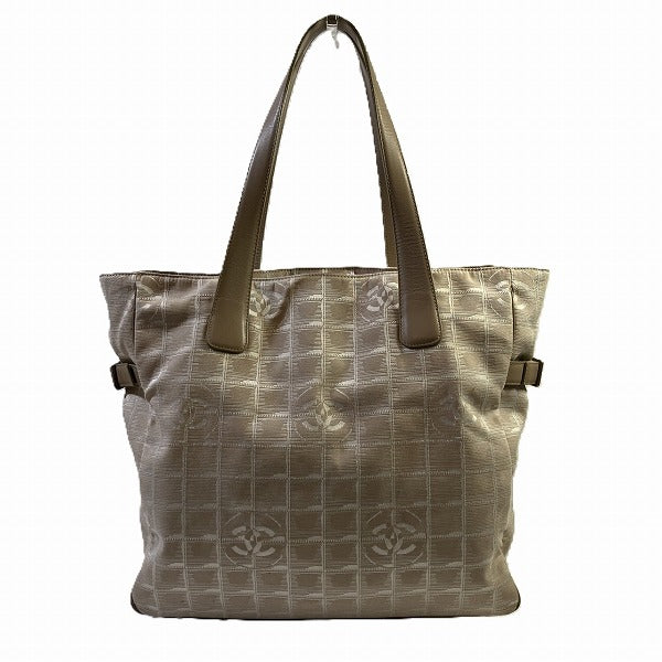 Chanel Nylon Jacquard Leather Tote Bag