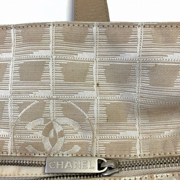 Chanel Nylon Jacquard Leather Tote Bag