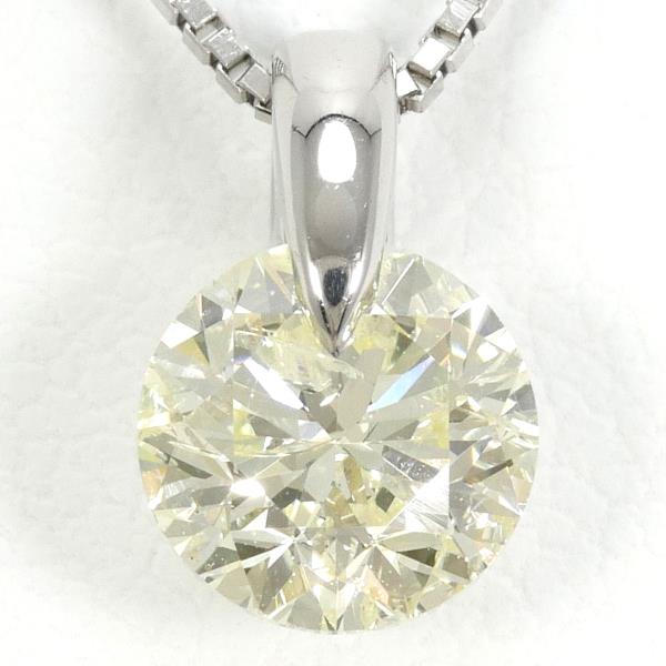 PT900 Platinum PT850 Necklace Yellow Diamond in Excellent Condition