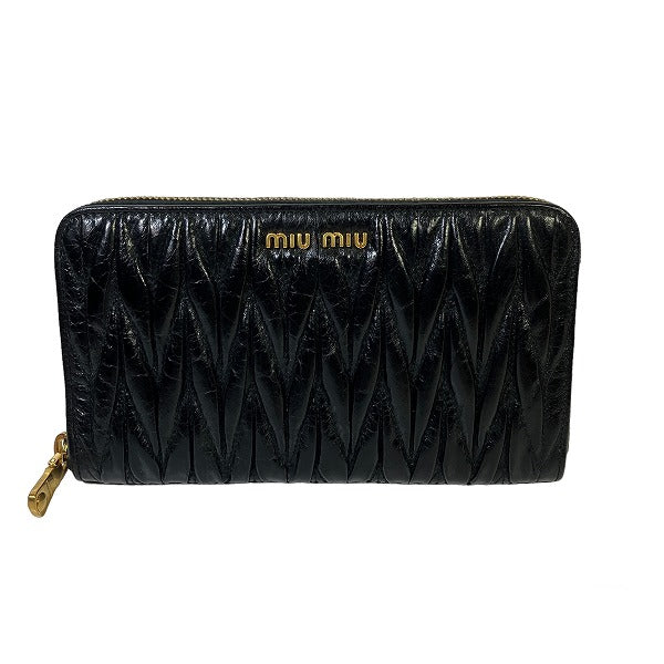 Miu Miu Matelassé Leather Zip-Around Wallet in Good Condition