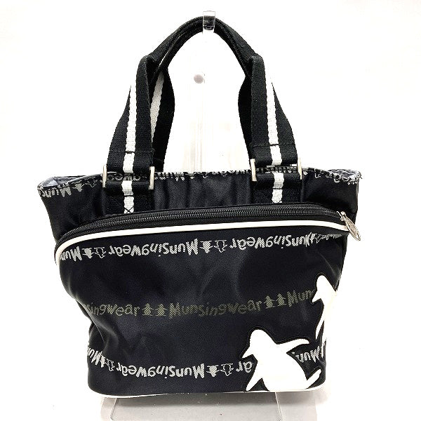 Munsingwear Nylon Black White Handbag Unisex