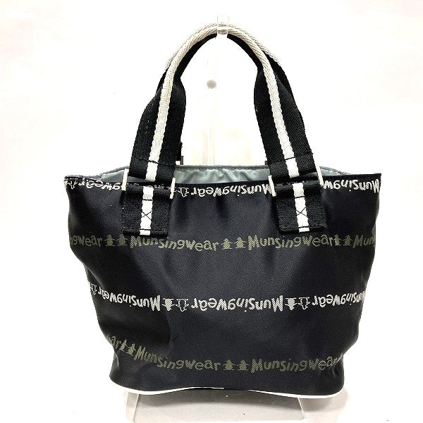 Munsingwear Nylon Black White Handbag Unisex in Good Condition