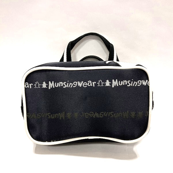 Munsingwear Nylon Black White Handbag Unisex in Good Condition